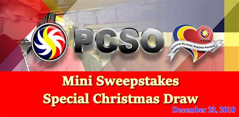 sweepstakes 2018|PCSO Mini Sweepstakes Special Christmas Draw .